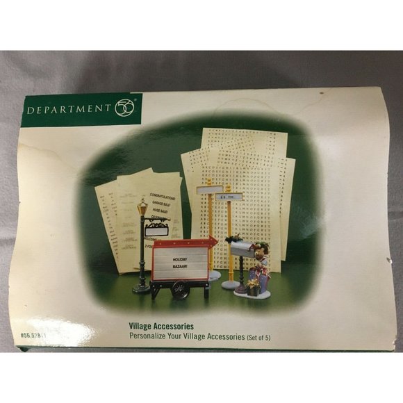Dept 56 Village Accessories "Personalize Your Village" ©1999 set of 5 - Picture 6 of 7